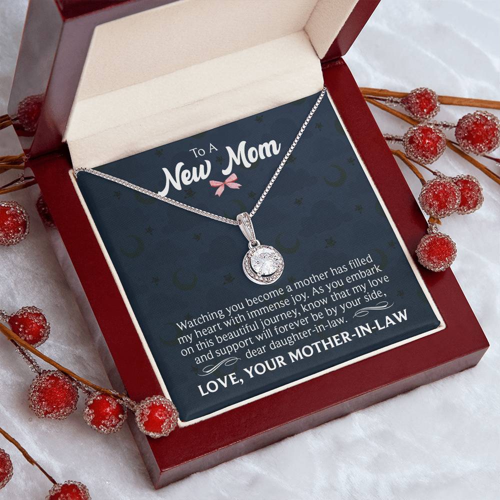 Eternal Hope Necklace for New Mom with Sentimental Message Card from Mother-in-Law