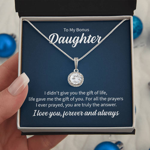 Eternal Hope Necklace for Bonus Daughter with Sentimental Message Card