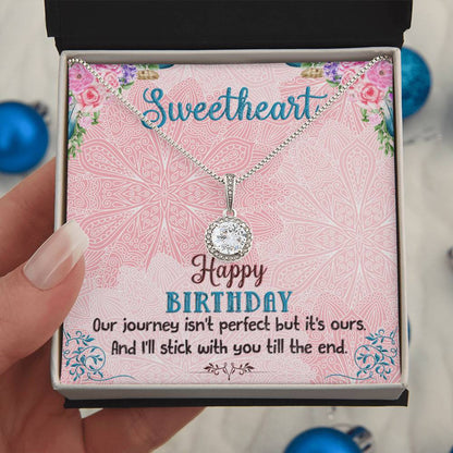 Eternal Hope Necklace for Sweetheart with Romantic Birthday Message Card