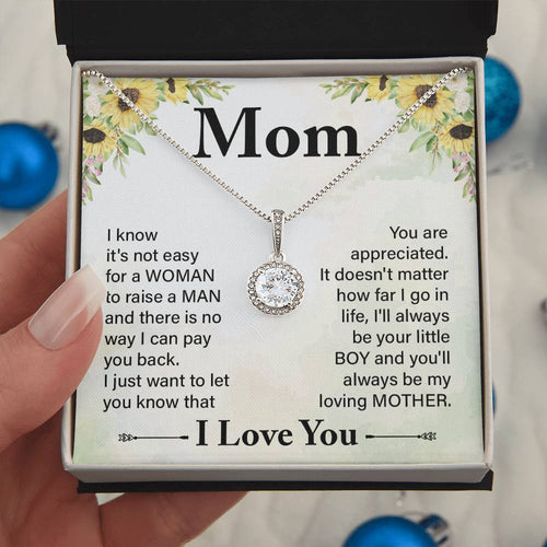 Eternal Hope Necklace for Mom with Sentimental Message Card from Son