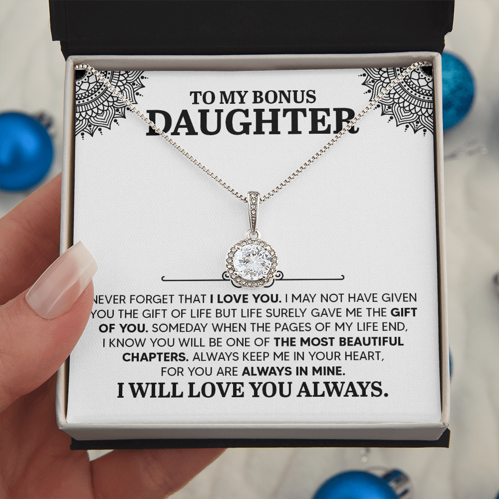 Eternal Hope Necklace for Bonus Daughter with Sentimental Message Card