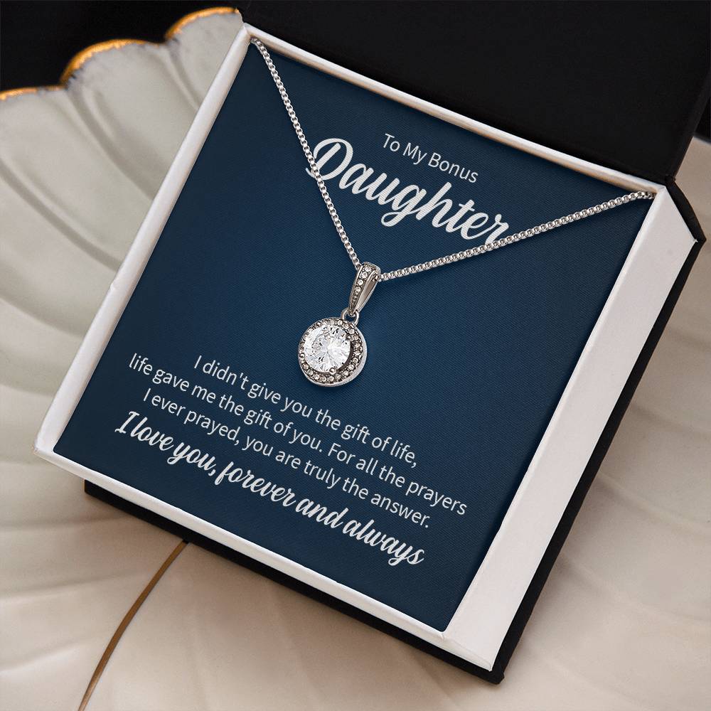 Eternal Hope Necklace for Bonus Daughter with Sentimental Message Card