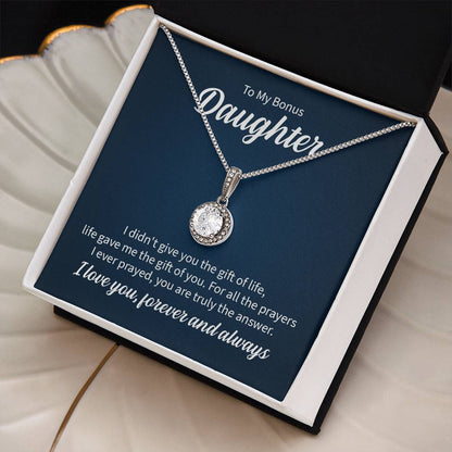 Eternal Hope Necklace for Bonus Daughter with Sentimental Message Card
