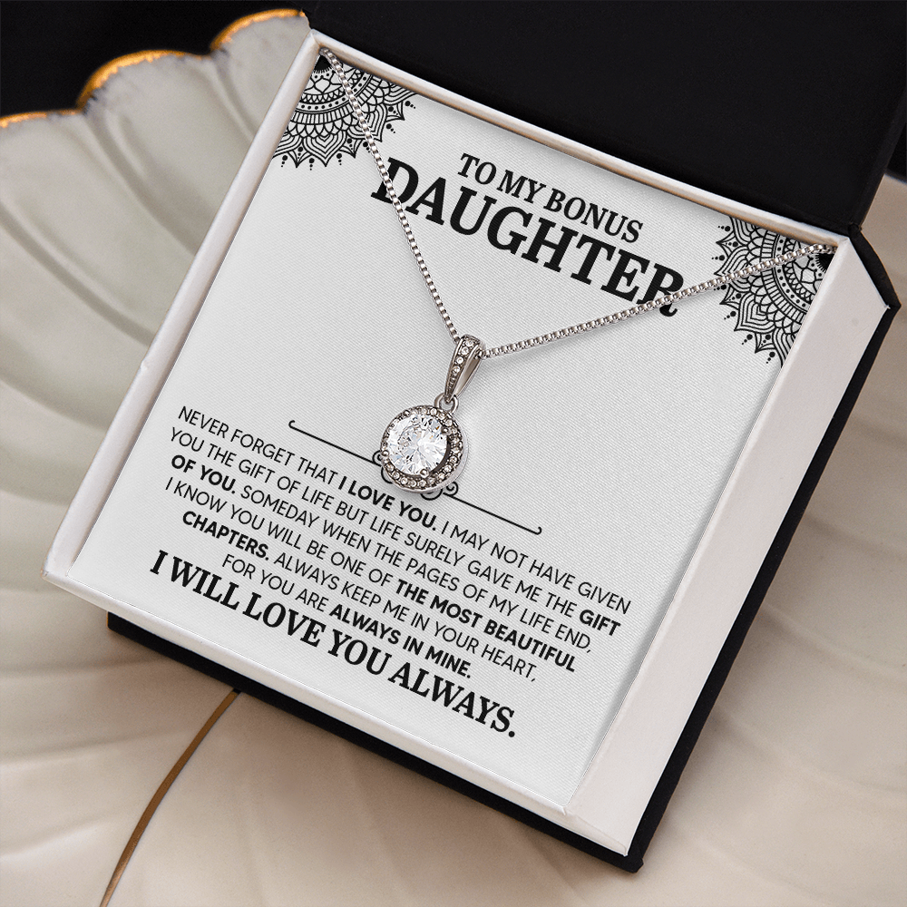 Eternal Hope Necklace for Bonus Daughter with Sentimental Message Card