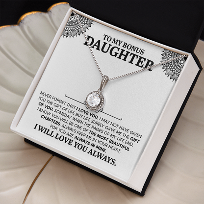 Eternal Hope Necklace for Bonus Daughter with Sentimental Message Card