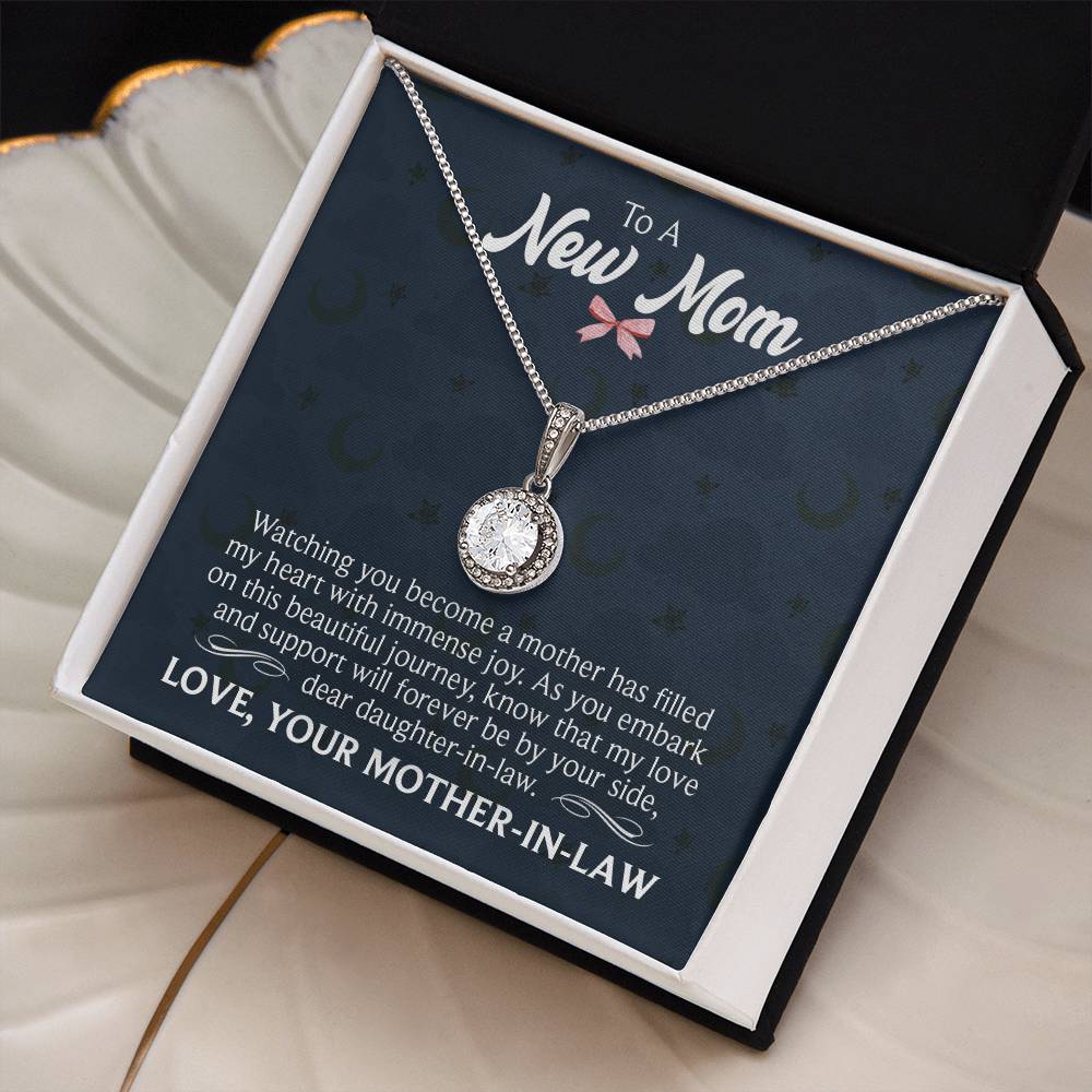 Eternal Hope Necklace for New Mom with Sentimental Message Card from Mother-in-Law