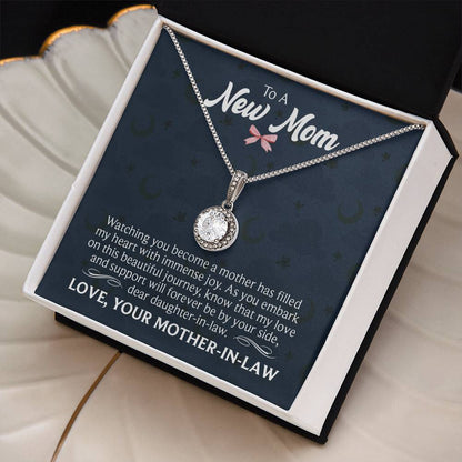 Eternal Hope Necklace for New Mom with Sentimental Message Card from Mother-in-Law