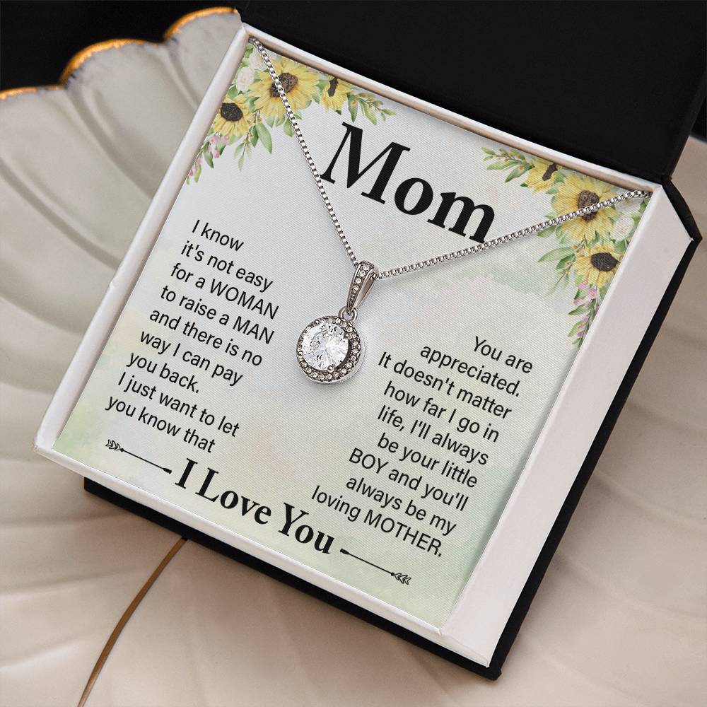 Eternal Hope Necklace for Mom with Sentimental Message Card from Son
