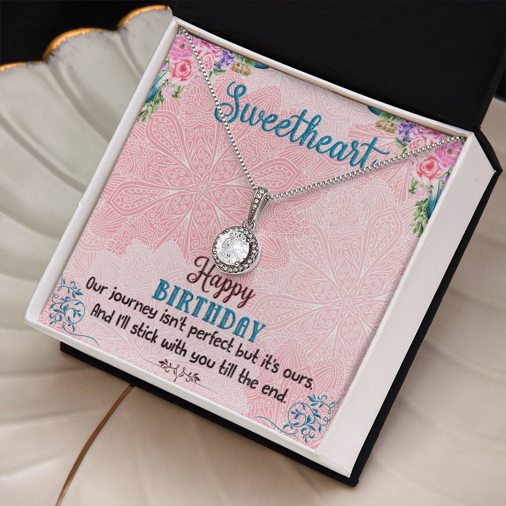 Eternal Hope Necklace for Sweetheart with Romantic Birthday Message Card