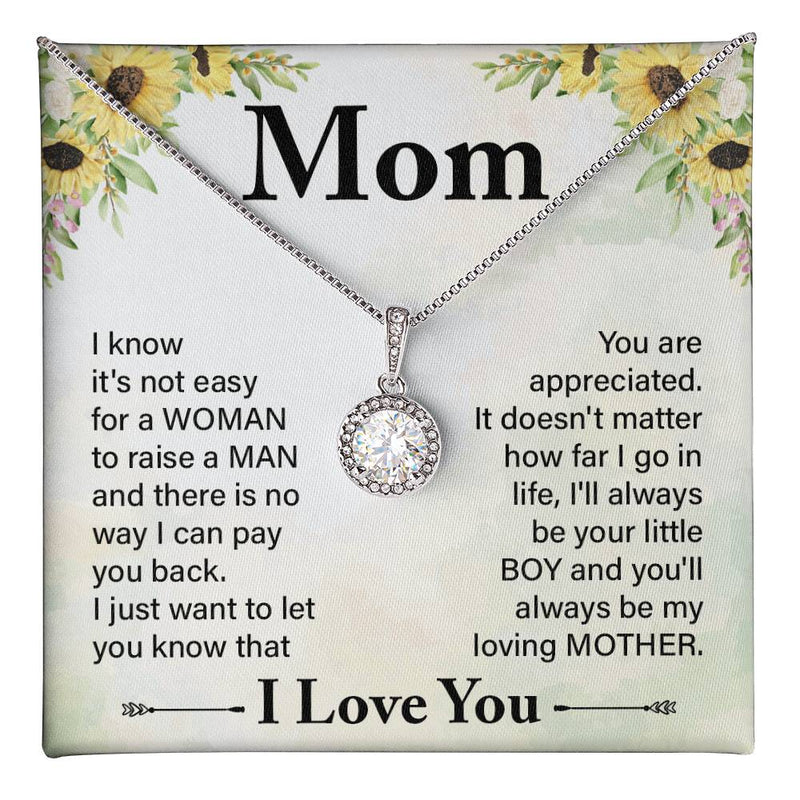 Eternal Hope Necklace for Mom with Sentimental Message Card from Son