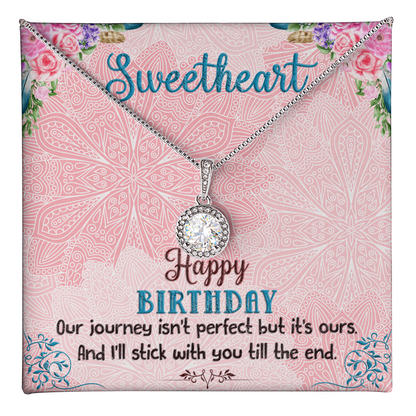 Eternal Hope Necklace for Sweetheart with Romantic Birthday Message Card