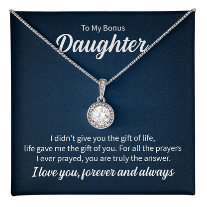Eternal Hope Necklace for Bonus Daughter with Sentimental Message Card