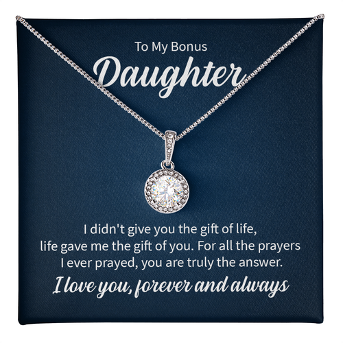 Eternal Hope Necklace for Bonus Daughter with Sentimental Message Card