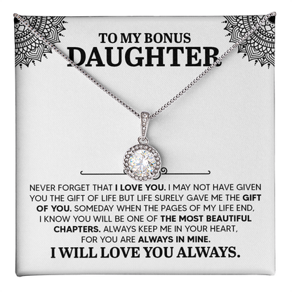 Eternal Hope Necklace for Bonus Daughter with Sentimental Message Card