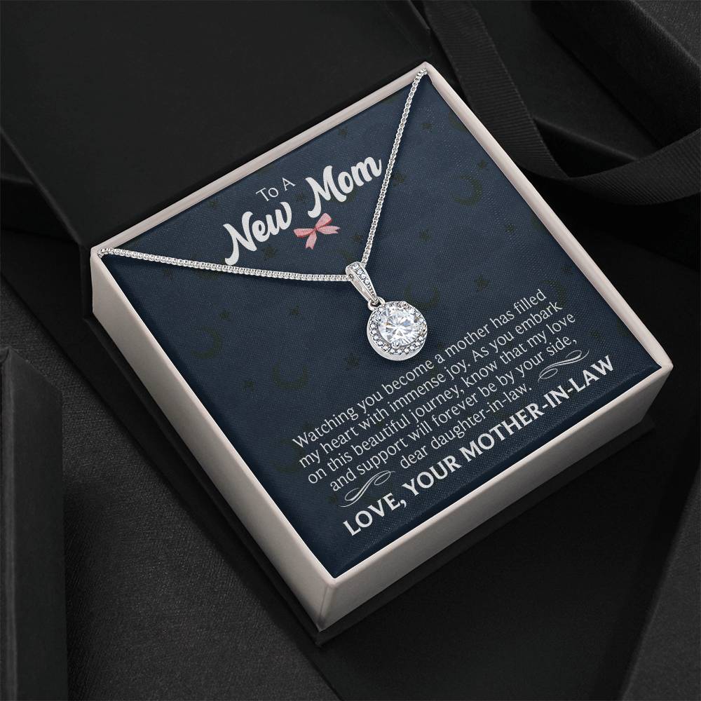 Eternal Hope Necklace for New Mom with Sentimental Message Card from Mother-in-Law