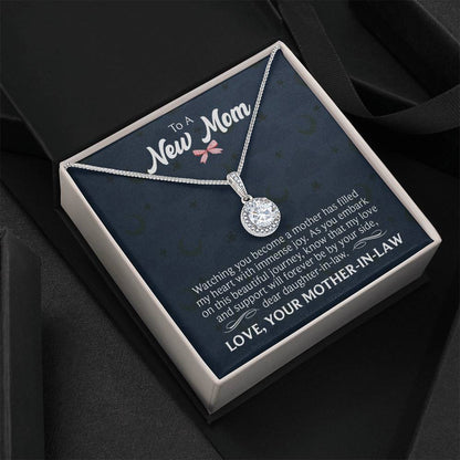 Eternal Hope Necklace for New Mom with Sentimental Message Card from Mother-in-Law