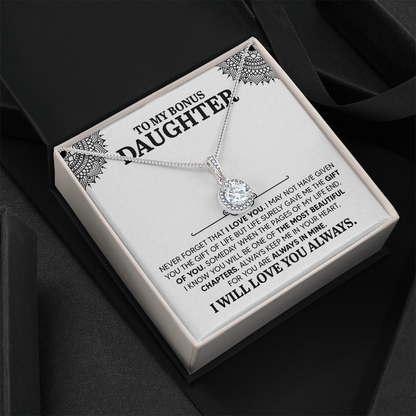 Eternal Hope Necklace for Bonus Daughter with Sentimental Message Card