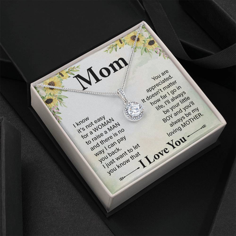 Eternal Hope Necklace for Mom with Sentimental Message Card from Son