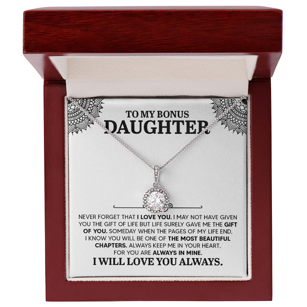 Eternal Hope Necklace for Bonus Daughter with Sentimental Message Card