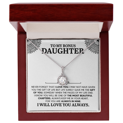 Eternal Hope Necklace for Bonus Daughter with Sentimental Message Card