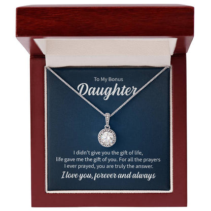Eternal Hope Necklace for Bonus Daughter with Sentimental Message Card