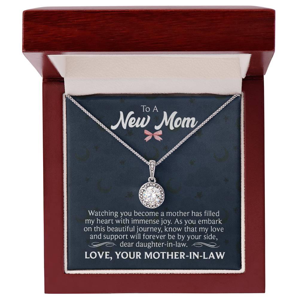 Eternal Hope Necklace for New Mom with Sentimental Message Card from Mother-in-Law