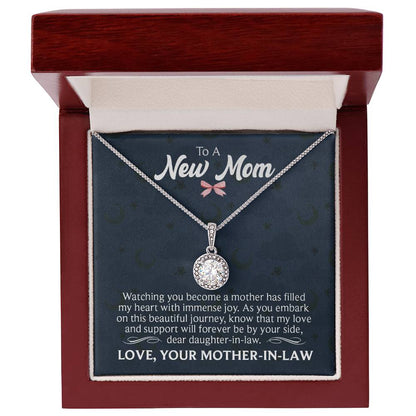 Eternal Hope Necklace for New Mom with Sentimental Message Card from Mother-in-Law