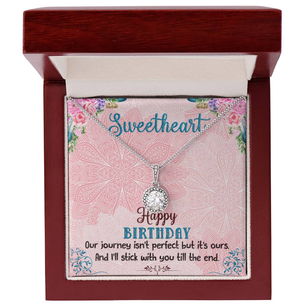 Eternal Hope Necklace for Sweetheart with Romantic Birthday Message Card