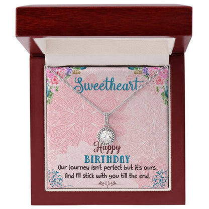 Eternal Hope Necklace for Sweetheart with Romantic Birthday Message Card