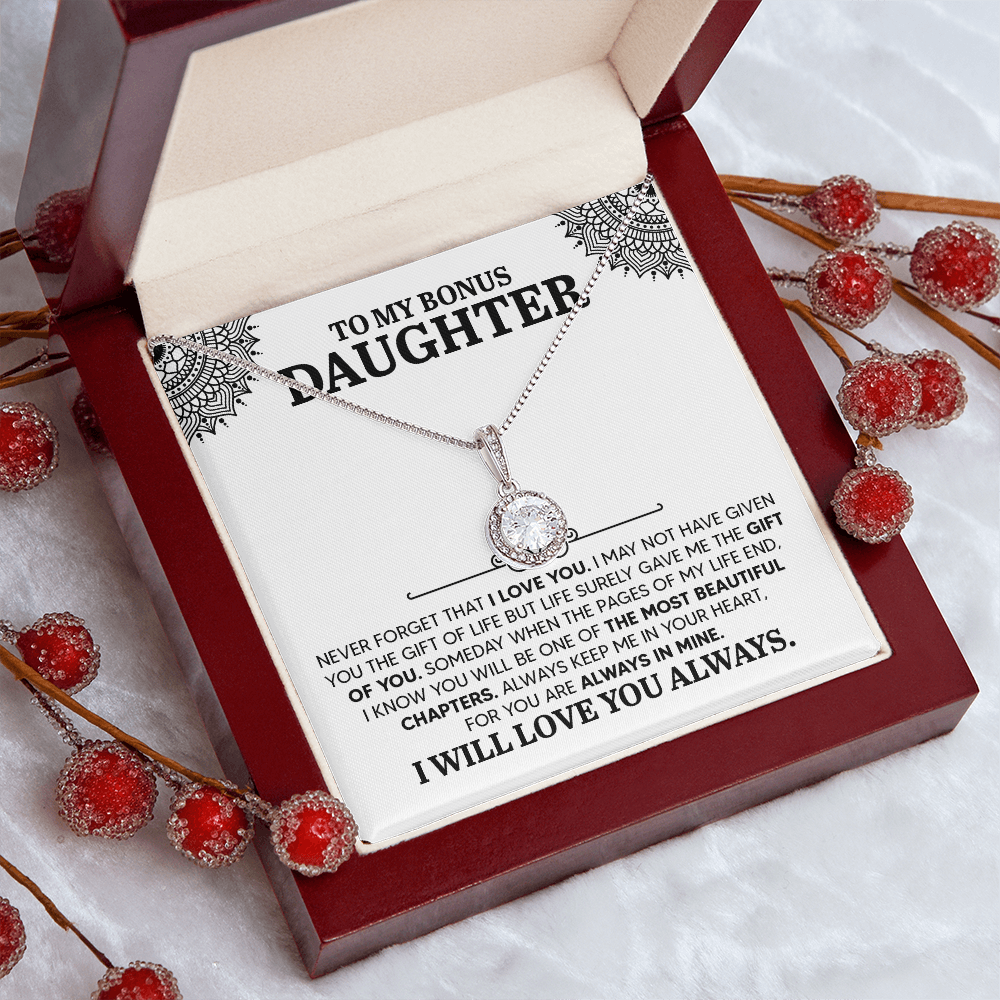 Eternal Hope Necklace for Bonus Daughter with Sentimental Message Card