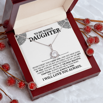 Eternal Hope Necklace for Bonus Daughter with Sentimental Message Card