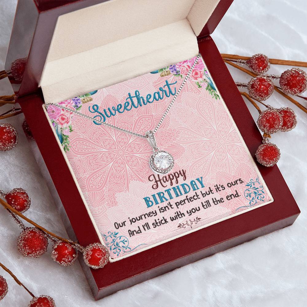 Eternal Hope Necklace for Sweetheart with Romantic Birthday Message Card