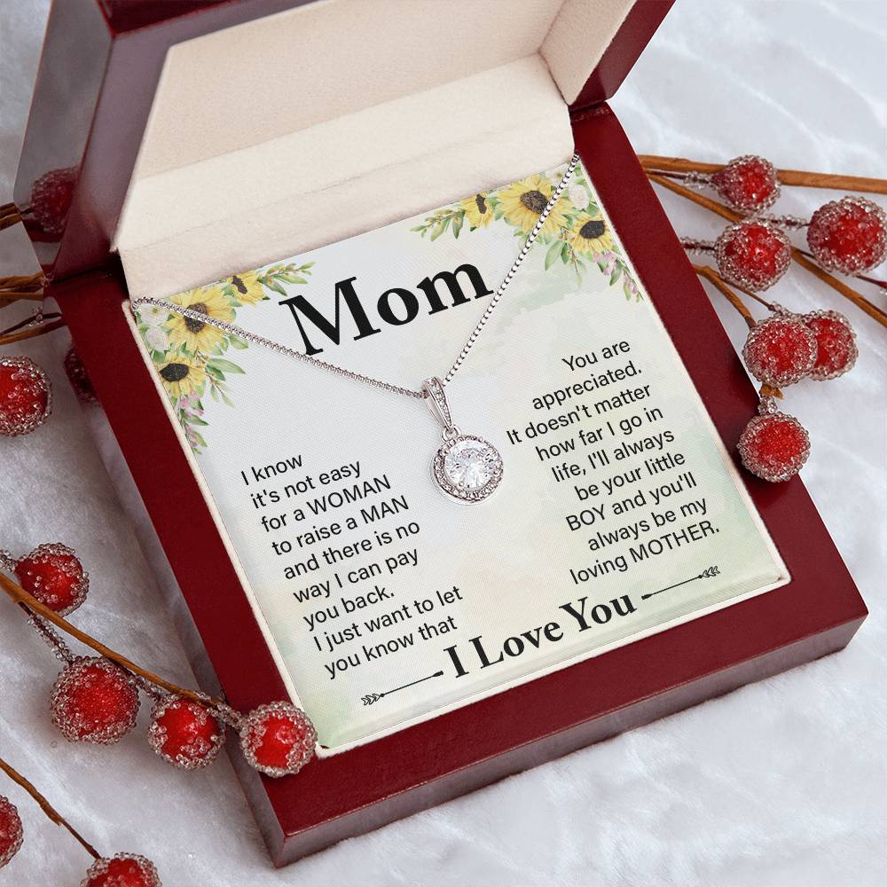 Eternal Hope Necklace for Mom with Sentimental Message Card from Son