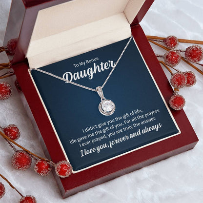 Eternal Hope Necklace for Bonus Daughter with Sentimental Message Card