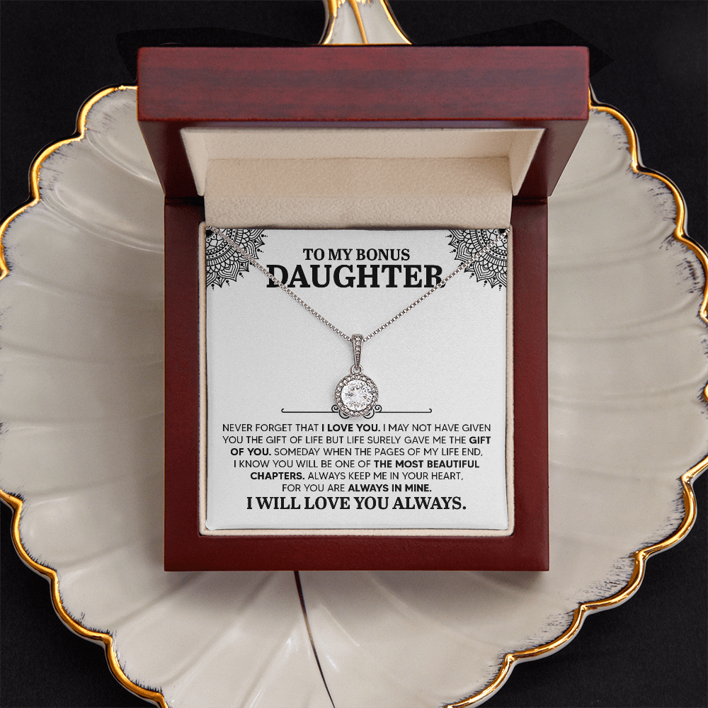 Eternal Hope Necklace for Bonus Daughter with Sentimental Message Card