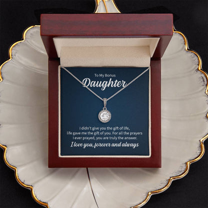 Eternal Hope Necklace for Bonus Daughter with Sentimental Message Card