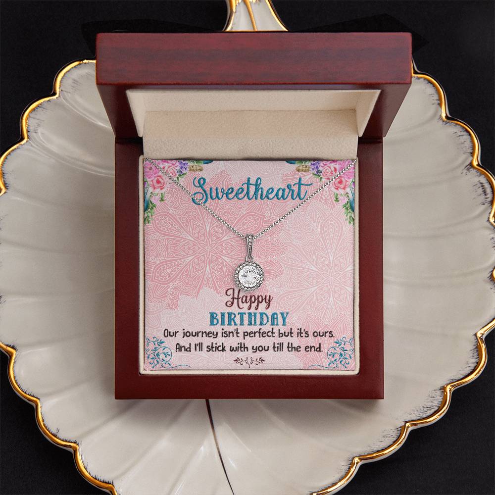 Eternal Hope Necklace for Sweetheart with Romantic Birthday Message Card