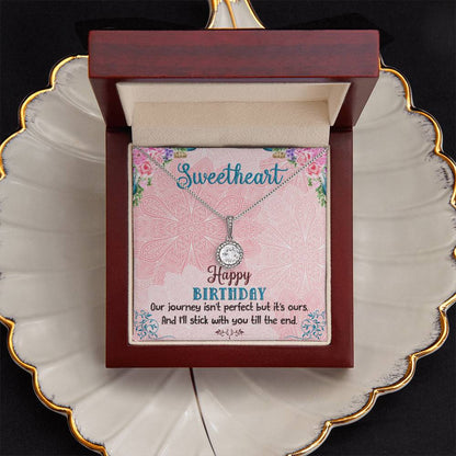 Eternal Hope Necklace for Sweetheart with Romantic Birthday Message Card