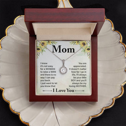 Eternal Hope Necklace for Mom with Sentimental Message Card from Son
