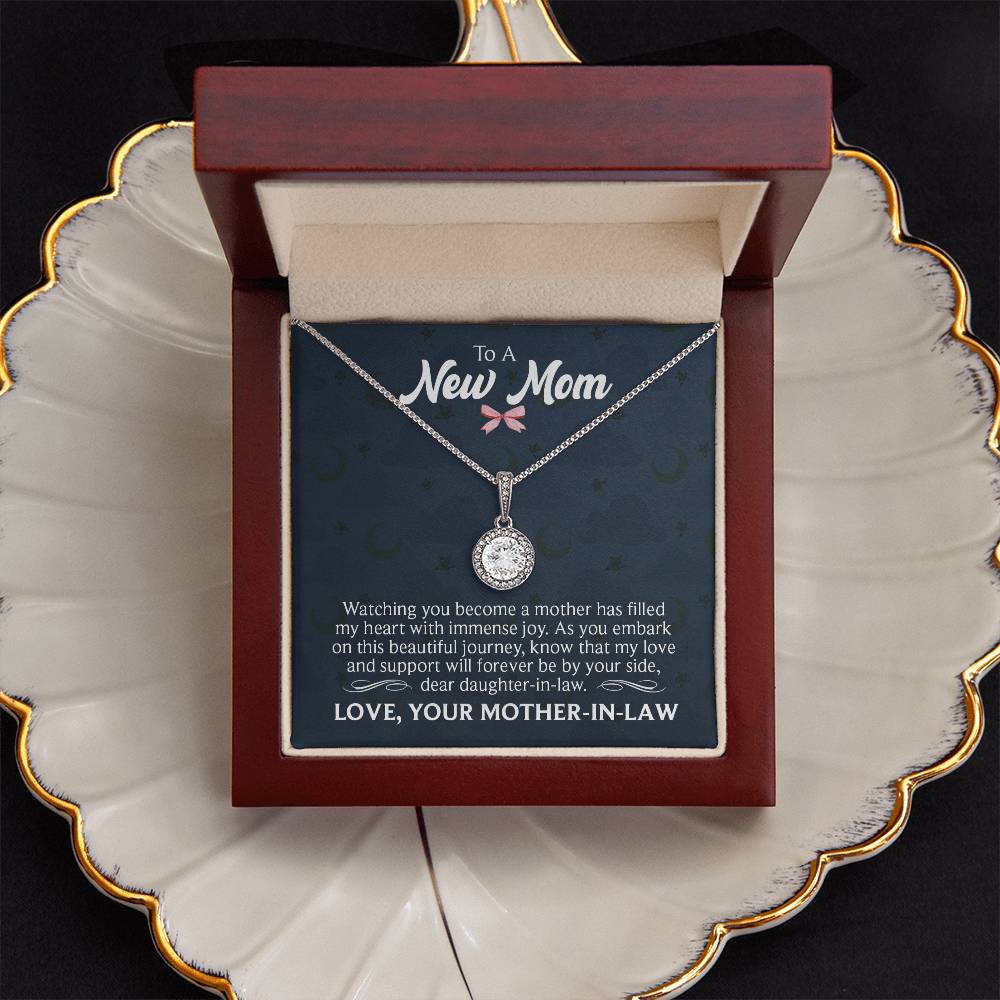 Eternal Hope Necklace for New Mom with Sentimental Message Card from Mother-in-Law