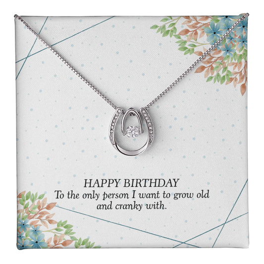 Lucky Horseshoe Necklace with crystals - birthday gift for wife
