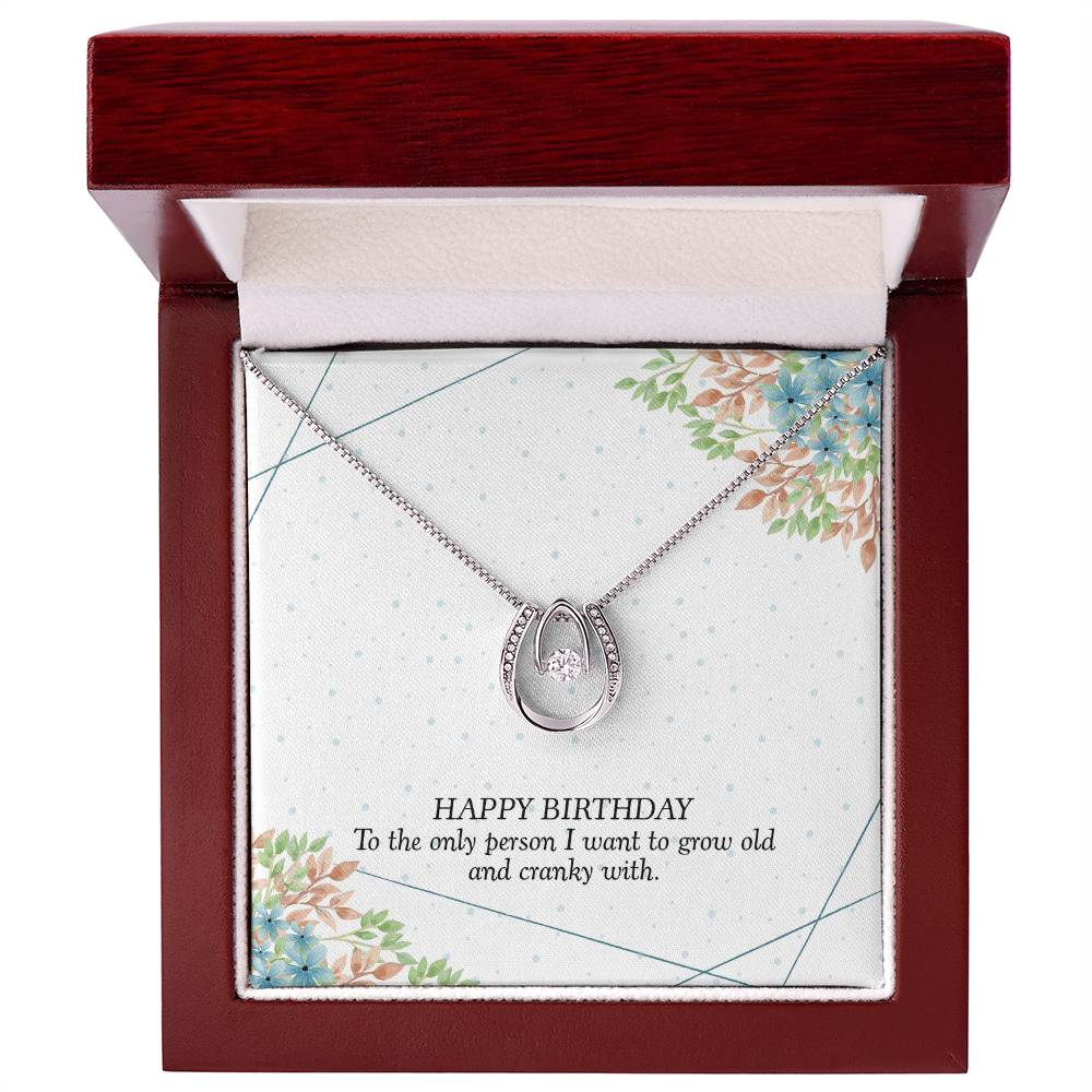 Lucky Horseshoe Necklace lifestyle photo - birthday gift for girlfriend