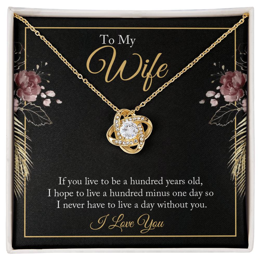 To My Wife Love Knot Necklace with Sentimental Anniversary Message Card