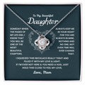 Love Knot Necklace – sentimental gift from mom to daughter with cubic zirconia pendant