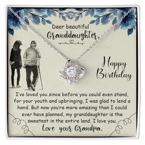 Eternal Hope Necklace for Granddaughter - Birthday Gift from Grandpa with Message Card