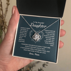 Love Knot Necklace in luxury mahogany box – premium gift from mom to daughter for any occasion