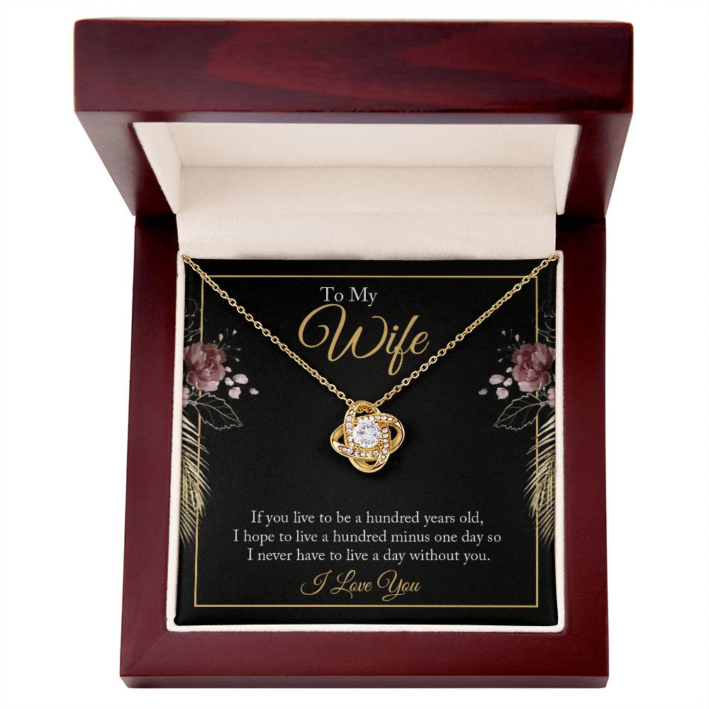 To My Wife Love Knot Necklace with Sentimental Anniversary Message Card