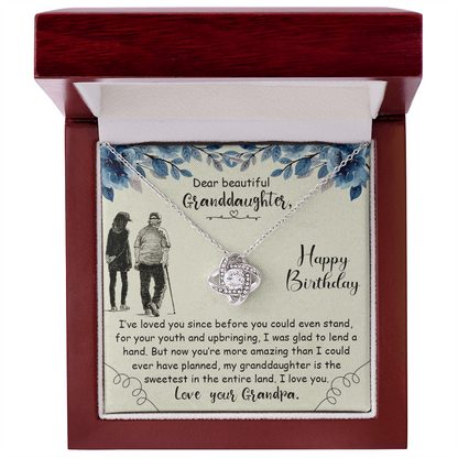 Eternal Hope Necklace lifestyle photo - granddaughter wearing birthday gift from grandpa