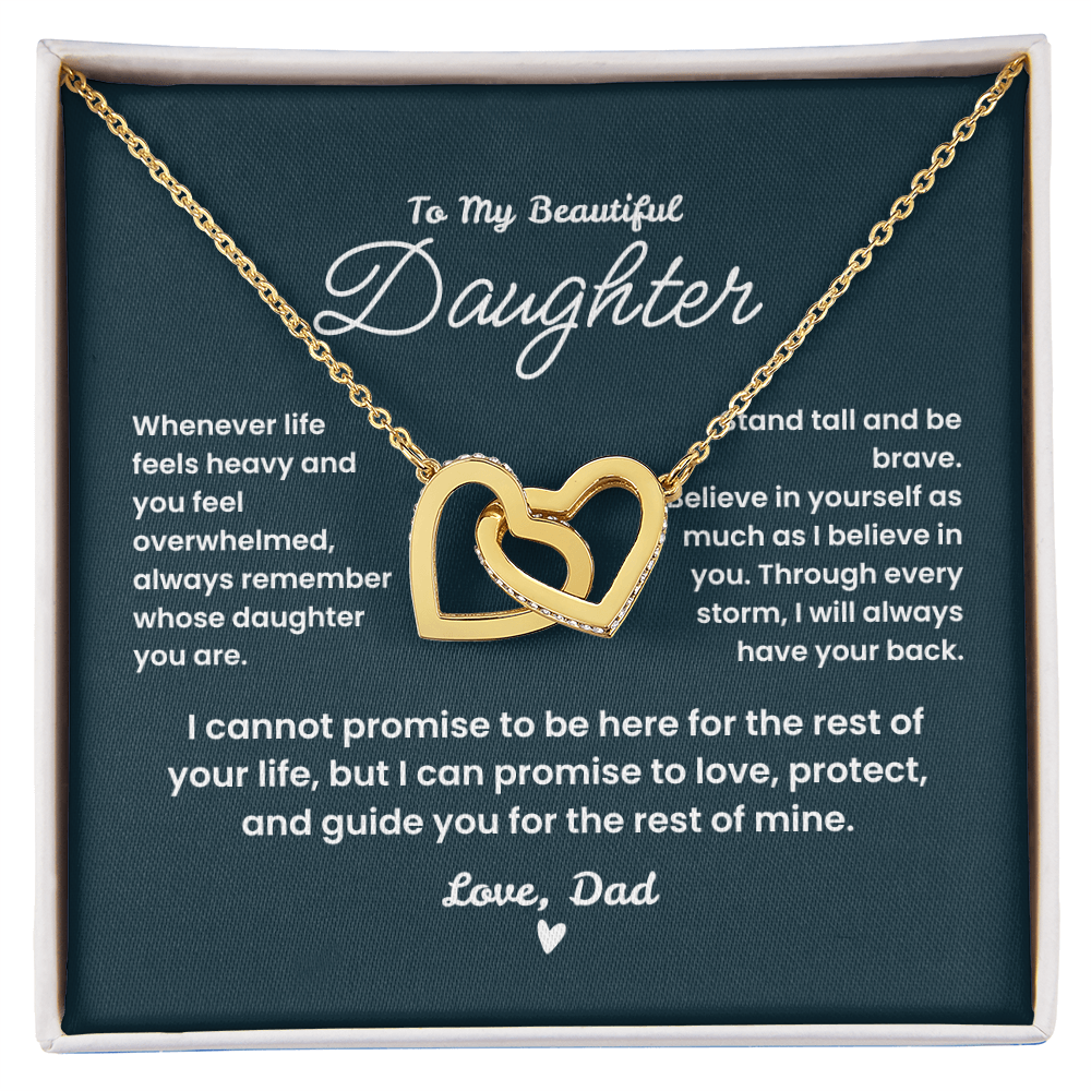 Interlocking Hearts Necklace in luxury gift box - sentimental daughter gift from dad