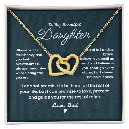 Interlocking Hearts Necklace in luxury gift box - sentimental daughter gift from dad